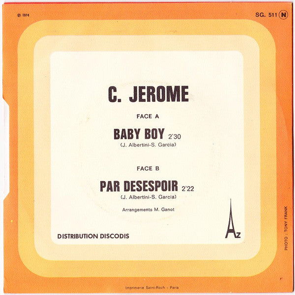 C. Jérôme - Baby Boy Vinyl Singles Vinyl Zeer Goed / Hoesje Goed "VINYLSINGLES.NL"