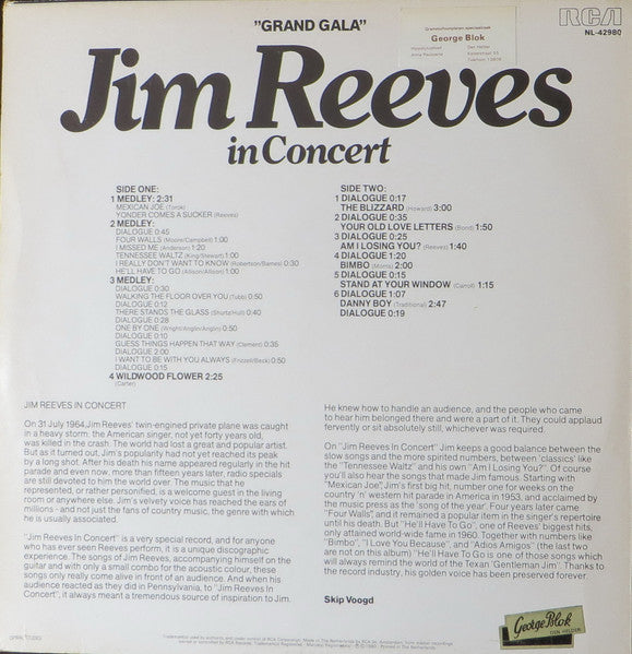 Jim Reeves – Jim Reeves In Concert (LP) 50630