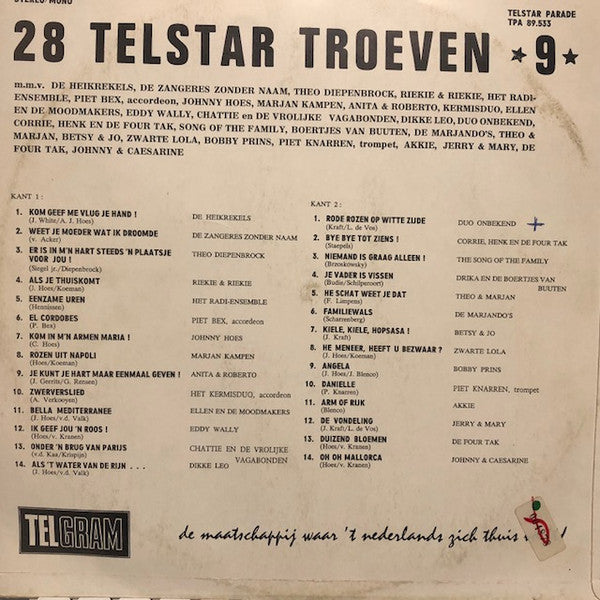 Various - 28 Telstar Troeven 9 (LP) 52239 Vinyl LP Vinyl Goed / Hoes Goed