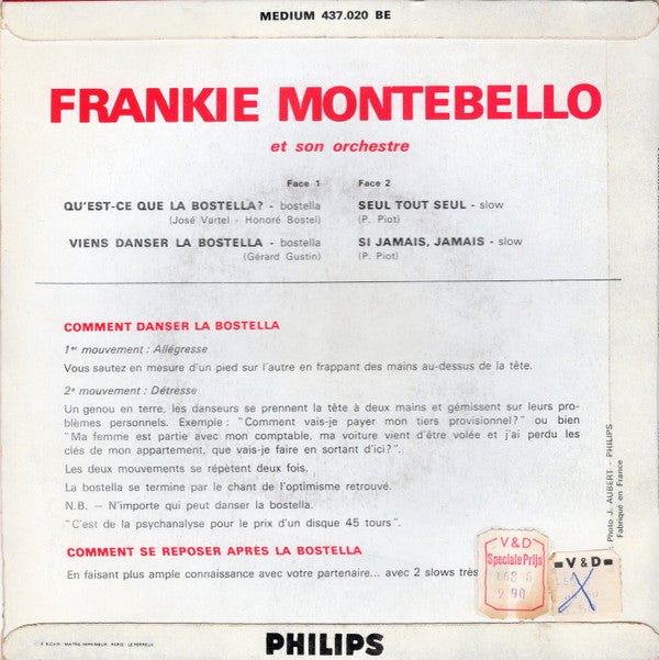 Frankie Montebello - Qu'est que La Bostella Vinyl Singles EP Vinyl Zeer Goed / Hoesje Goed "VINYLSINGLES.NL"
