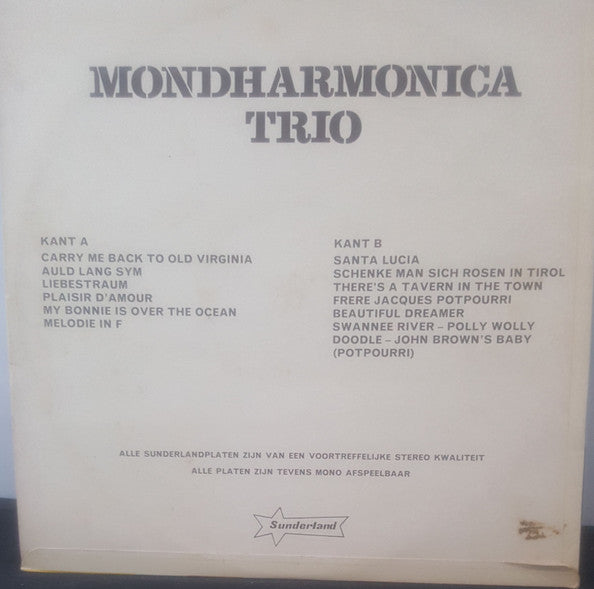 Mondharmonica Trio - Carry Me Back To Old Virginia (LP) 48507 Vinyl LP Vinyl Goed / Hoes Goed