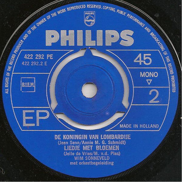 Wim Sonneveld - Verliefd Op Juffrouw Van Dam 13089 Vinyl Singles EP Vinyl Goed / Hoes Goed