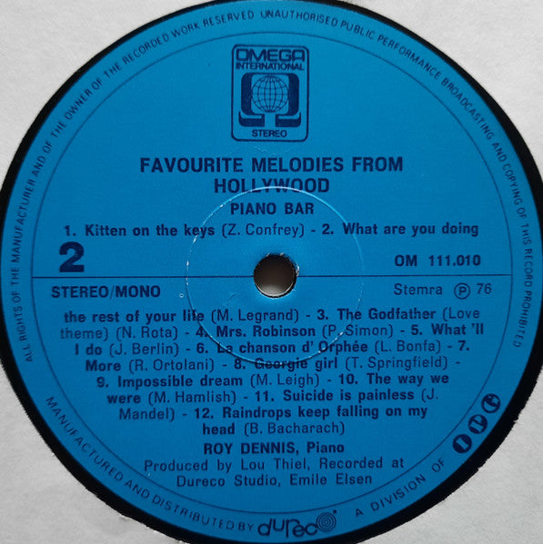 Roy Dennis – Favorite Melodies From Hollywood Piano Bar (LP) 44386