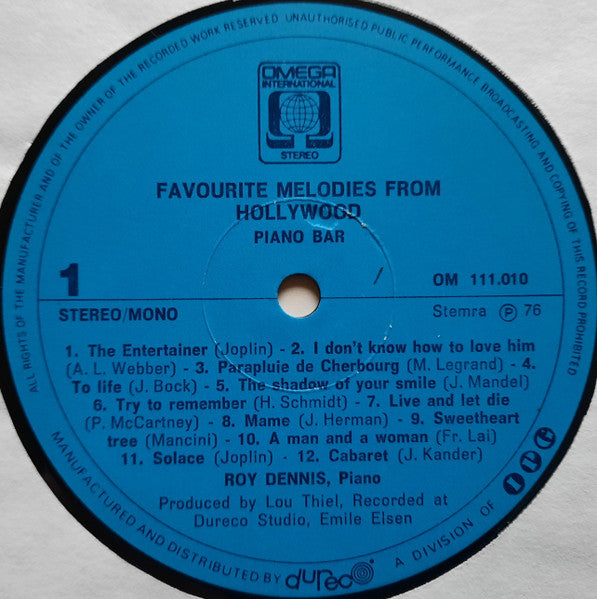 Roy Dennis – Favorite Melodies From Hollywood Piano Bar (LP) 44386