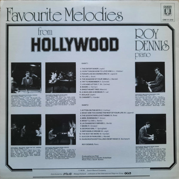 Roy Dennis - Favourite Melodies From Hollywood Piano Bar (LP) 44386 Vinyl LP Vinyl Goed / Hoes Goed