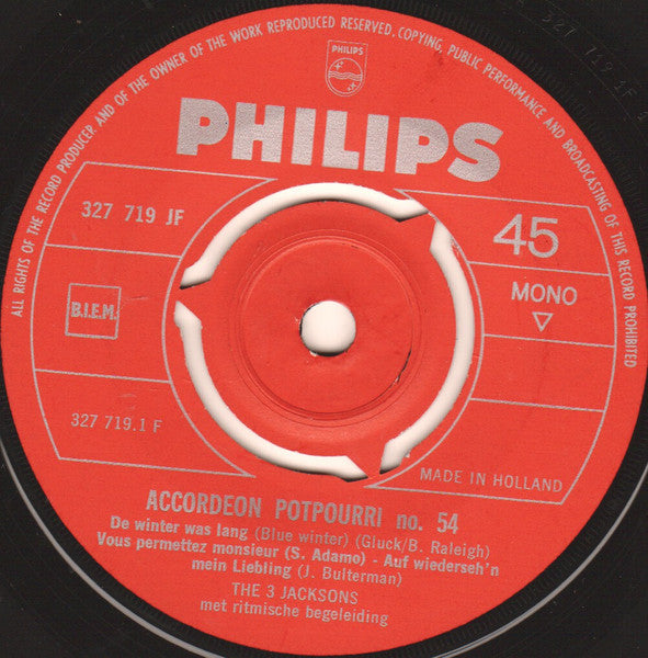 3 Jacksons - Accordeon Potpourri No. 54 05041 Vinyl Singles Vinyl Goed / Hoes Generic