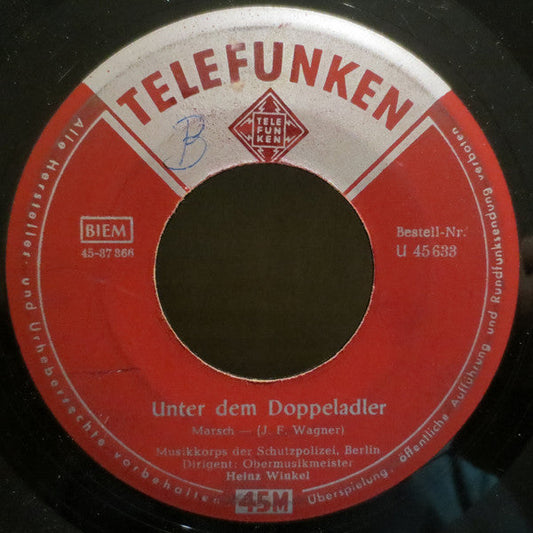 Musikkorps Der Schutzpolizei Berlin - Unter Dem Doppeladler 24806 Vinyl Singles Vinyl Goed / Hoes Goed