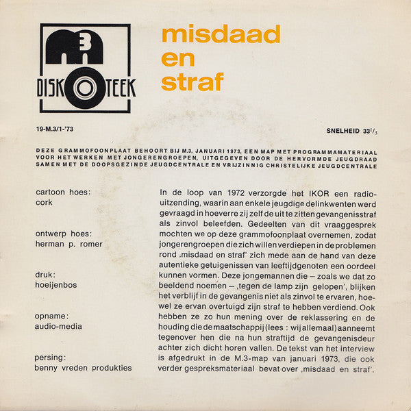 Unknown Artist - Misdaad En Straf 17736 Vinyl Singles Vinyl Goed / Hoes Goed