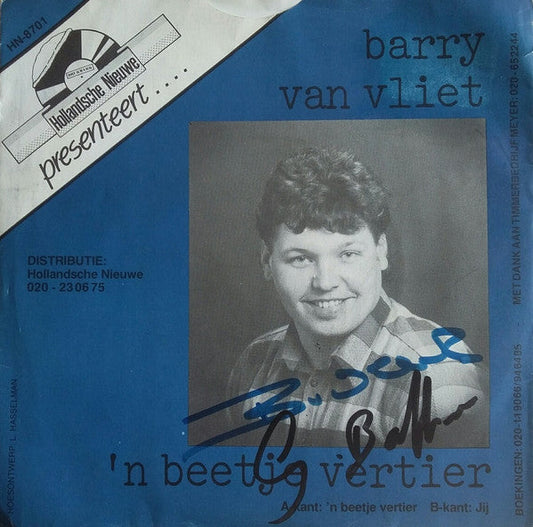 Barry Van Vliet - Een Beetje Vertier 33748 Vinyl Singles Vinyl Goed / Hoes Goed