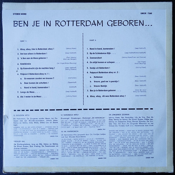 Various - Ben Je In Rotterdam Geboren (LP) 45768 Vinyl LP Vinyl Goed / Hoes Goed