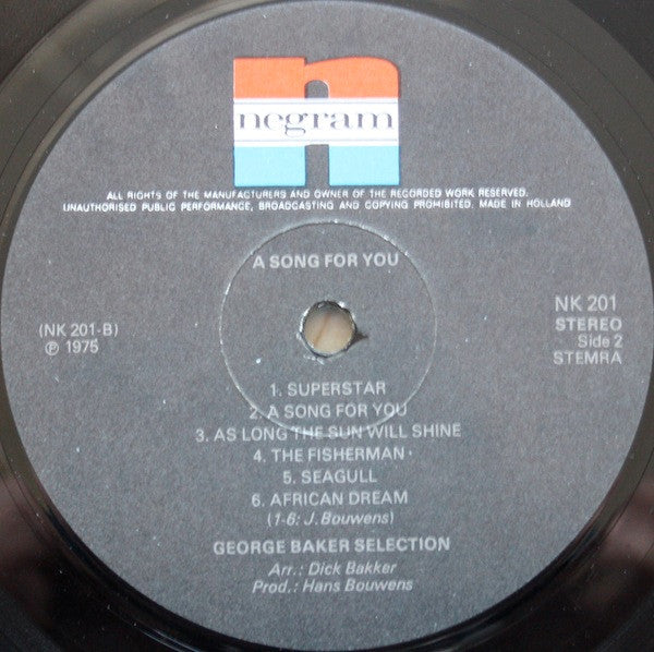 George Baker Selection - A Song For You (LP) 43121 Vinyl LP Vinyl Zeer Goed / Hoesje Goed "VINYLSINGLES.NL"
