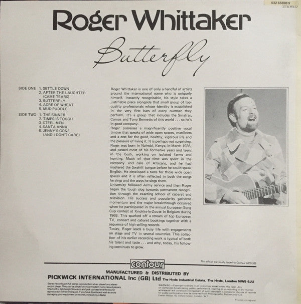 Roger Whittaker - Butterfly (LP) 41644 Vinyl LP Vinyl Goed / Hoes Goed