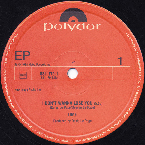 Lime - I Don't Wanna Love You (Maxi-Single) 42195 Maxi-Singles Vinyl Goed / Hoes Goed