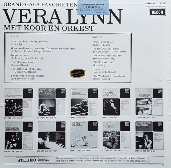 Vera Lynn - Grand Gala Favorieten (LP) 51657 Vinyl LP Vinyl Goed / Hoes Goed