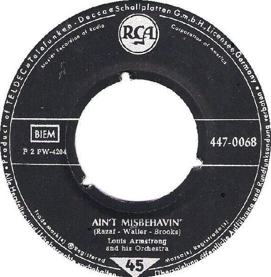 Louis Armstrong - Ain't Misbehavin' 42532 Vinyl Singles Vinyl Goed / Hoes Generic