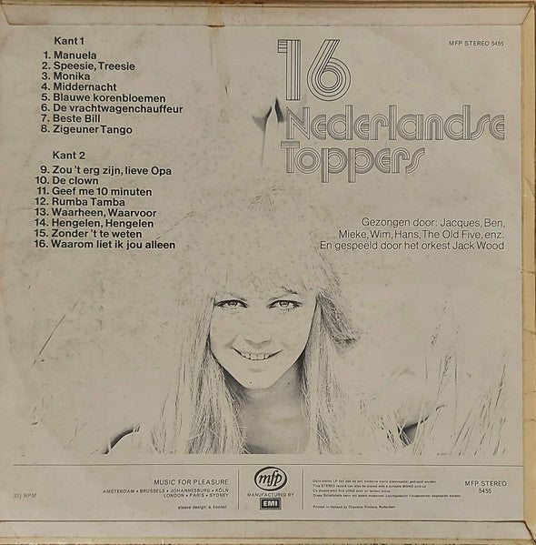 Various - 16 Nederlandse Toppers (LP) 46405 Vinyl LP Vinyl Goed / Hoes Goed