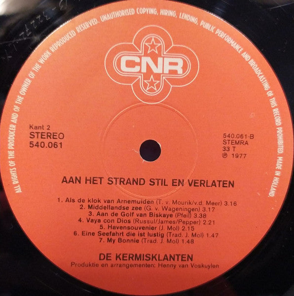 Kermisklanten - Aan Het Strand Stil En Verlaten (LP) 43413 Vinyl LP Vinyl Goed / Hoes Goed