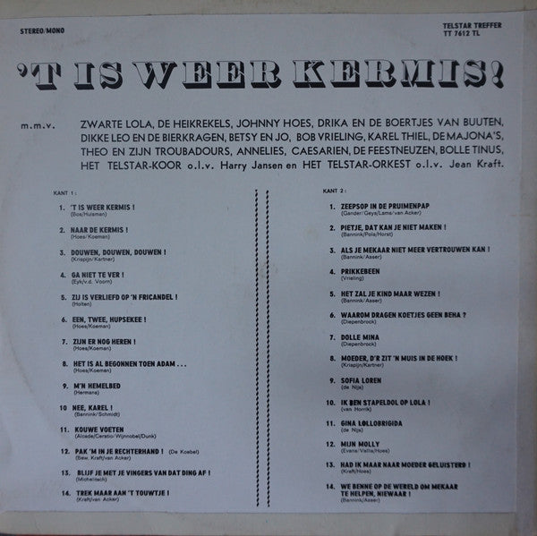 Various - 't Is Weer Kermis ! (LP) 49836 Vinyl LP Vinyl Goed / Hoes Goed