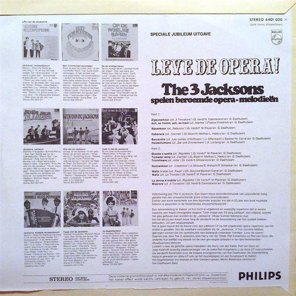 3 Jacksons - Leve De Opera! (LP) 50582 Vinyl LP Vinyl Goed / Hoes Goed