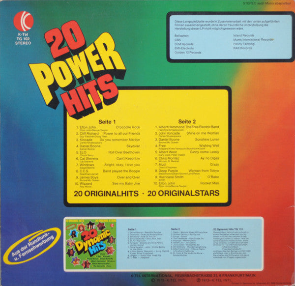 Various - 20 Power Hits (LP) 48360 Vinyl LP Vinyl Goed / Hoes Goed