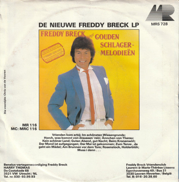 Freddy Breck - Vrienden Kom Erbij Vinyl Singles Vinyl Zeer Goed / Hoesje Goed "VINYLSINGLES.NL"