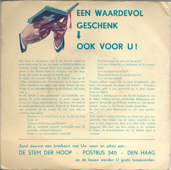Ds. F. J. Voorhuis, Claude De Meyer, Marie-Louise Girod - De Stem Der Hoop 03806 Vinyl Singles Vinyl Goed / Hoes Goed