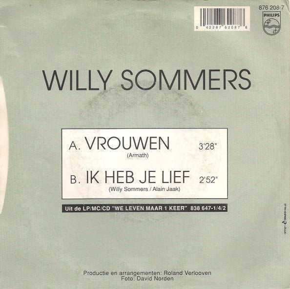 Willy Sommers - Vrouwen 37770 Vinyl Singles Vinyl Goed / Hoes Goed