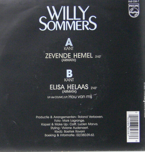 Willy Sommers - Zevende Hemel 38206 Vinyl Singles Vinyl Goed / Hoes Goed