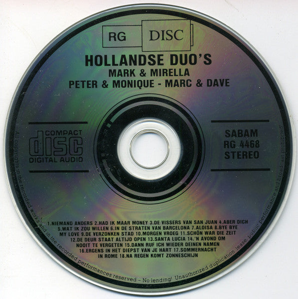 Various - Hollandse Duo's (CD) 70712 Compact Disc Goede Staat