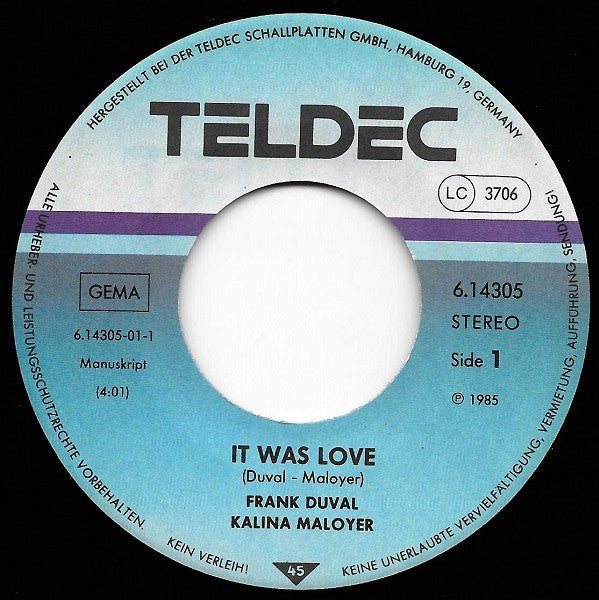 Frank Duval - Kalina Maloyer - It Was Love 02852