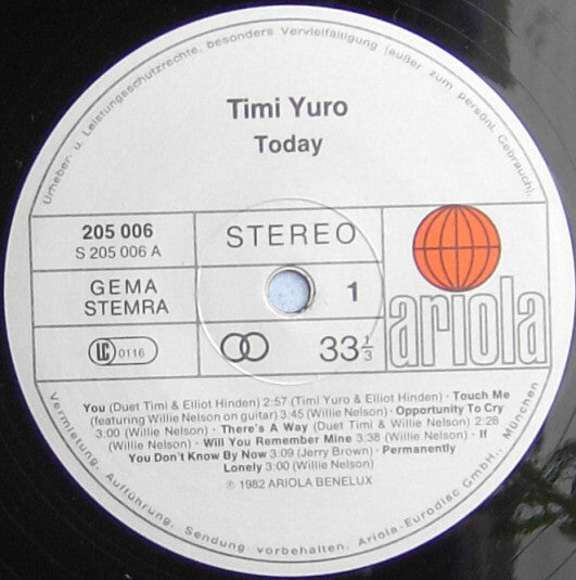 Timi Yuro - Today (LP) 48389 Vinyl LP Vinyl Goed / Hoes Goed