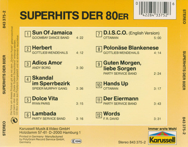 Various - Superhits Der 80er (CD) Compact Disc Vinyl Goed / Hoes Goed