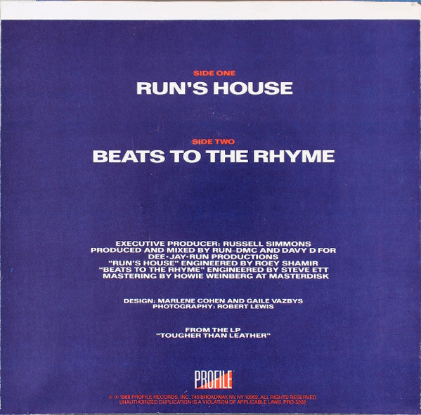 Run-DMC - Run's House 35829 Vinyl Singles Vinyl Goed / Hoes Goed