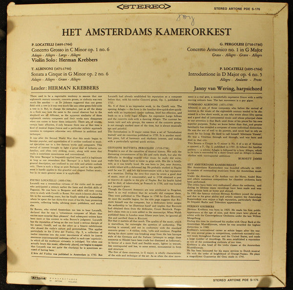 Amsterdams Kamerorkest - Concerto Grosso (LP) 42367 Vinyl LP Vinyl Goed / Hoes Goed