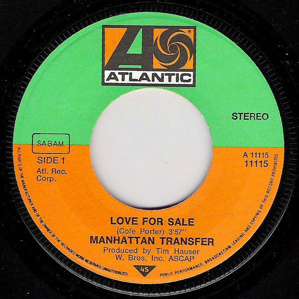 Manhattan Transfer - Love For Sale 31279 31528 Vinyl Singles Vinyl Goed / Hoes Goed