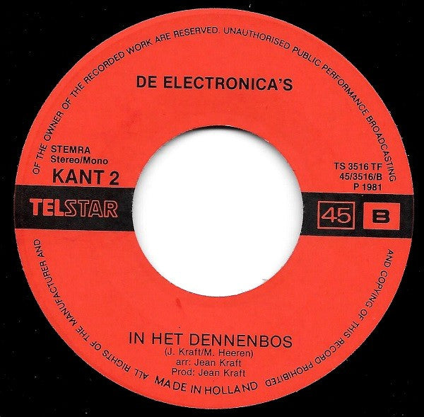 Electronica's - De Stratendans Vinyl Singles Vinyl Zeer Goed / Hoesje Sticker "VINYLSINGLES.NL"