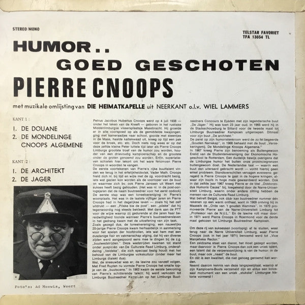 Pierre Cnoops - Humor.. Goed Geschoten De Kampioensbuut (LP) 51120 Vinyl LP Vinyl Goed / Hoes Goed
