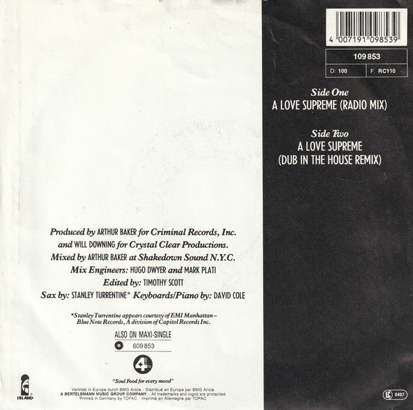 Will Downing - A Love Supreme 39743 Vinyl Singles Vinyl Goed / Hoes Goed
