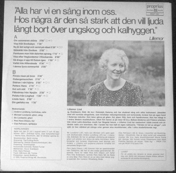 Lillemor Lind - Så Draga Vi Upp Till Dalom Igen (LP) 49746 Vinyl LP Vinyl Goed / Hoes Goed