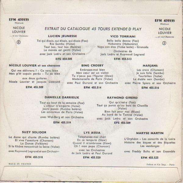 Nicole Louvier - File La Nuit 14495 Vinyl Singles EP Vinyl Goed / Hoes Goed