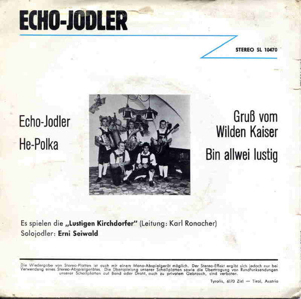 Erni Seiwald mit den Lustigen Kirchdorfern - Echo Jodler 28806 Vinyl Singles EP Vinyl Goed / Hoes Goed