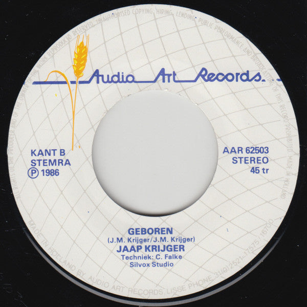 Jaap Krijger - De Vlieg 34643 Vinyl Singles Vinyl Goed / Hoes Goed