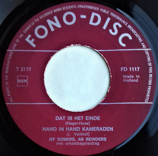 Jef Somers, Ab Reinders - Vier Bekende Nederlandse Liedjes 32193 Vinyl Singles EP Vinyl Goed / Hoes Goed