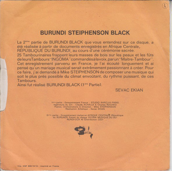 Burundi Steiphenson Black - Burundi Black 14604 Vinyl Singles Vinyl Goed / Hoes Generic