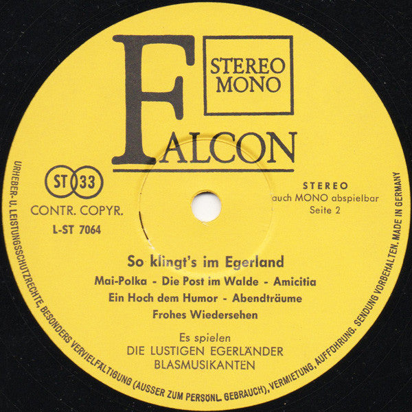 Egerländer Blasorchester - So Klingt's Im Egerland (LP) 49827