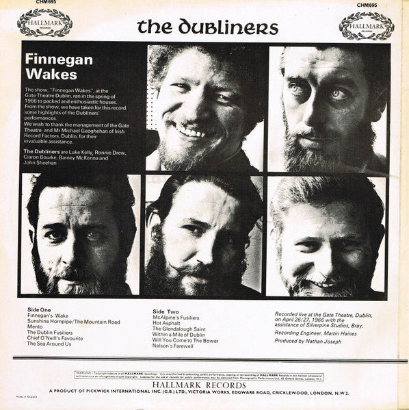 Dubliners - Finnegan Wakes (LP) 50039 Vinyl LP Vinyl Goed / Hoes Goed