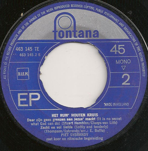 Piet Sybrandy - Het Ruw' Houten Kruis 36522 Vinyl Singles Vinyl Goed / Hoes Generic