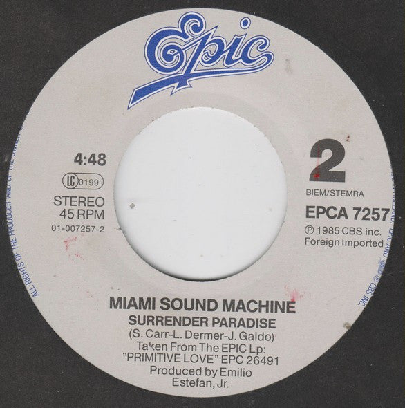 Miami Sound Machine - Falling In Love 32801 Vinyl Singles Vinyl Goed / Hoes Goed