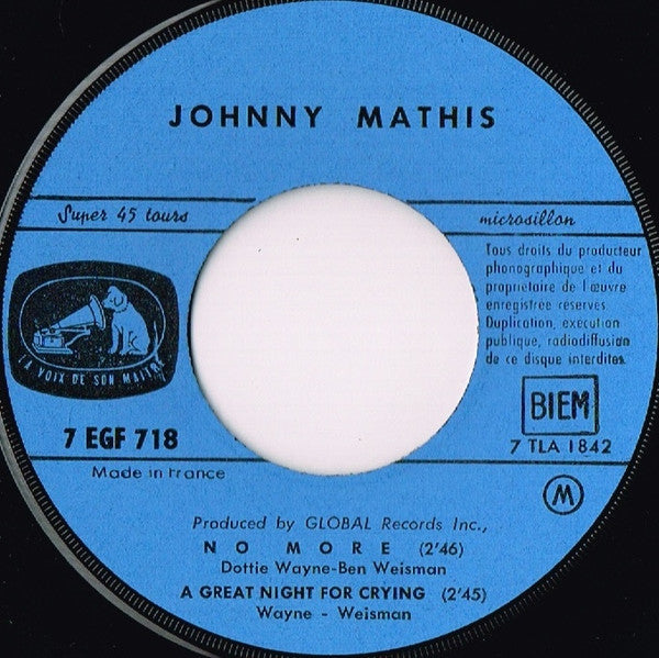 Johnny Mathis - La Chute De L'Empire Romain 29234 Vinyl Singles EP Vinyl Goed / Hoes Goed