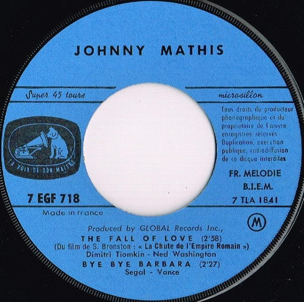 Johnny Mathis - La Chute De L'Empire Romain 29234 Vinyl Singles EP Vinyl Goed / Hoes Goed